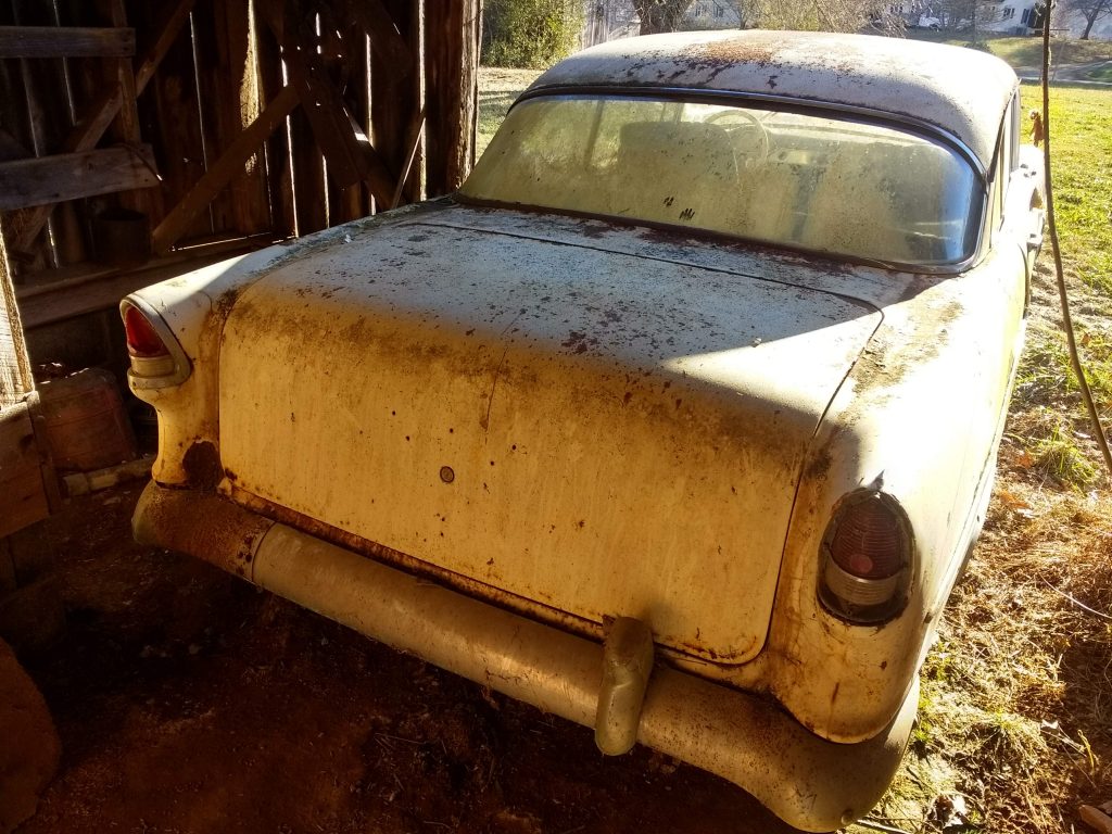 55 chevy back